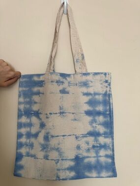 Blue Tie-Dye Canvas Tote Bag